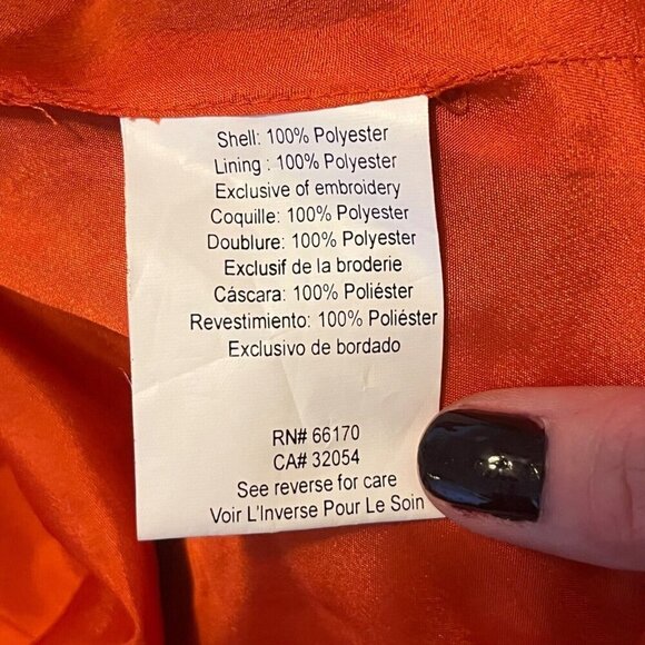 Pankaj and Nindhi Octave Dress Embroidered Orange Purple Lined A-Line Dress 4 - Picture 10 of 11